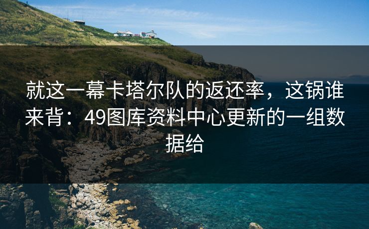 就这一幕卡塔尔队的返还率，这锅谁来背：49图库资料中心更新的一组数据给