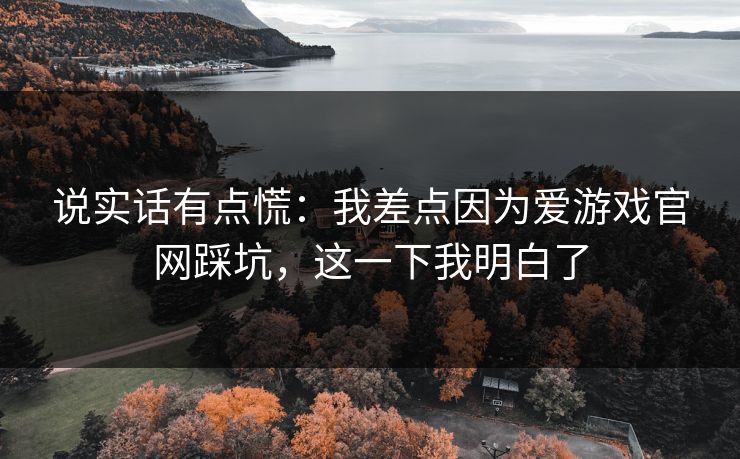 说实话有点慌：我差点因为爱游戏官网踩坑，这一下我明白了