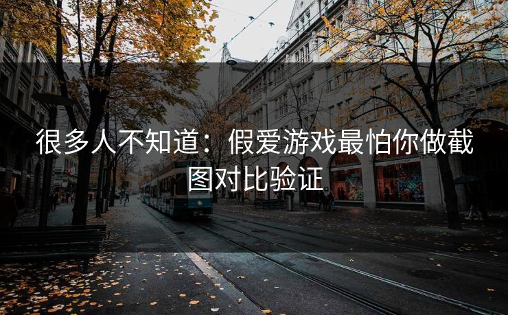 很多人不知道：假爱游戏最怕你做截图对比验证